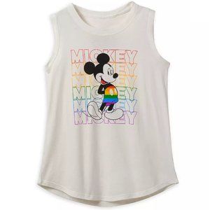 NWT Disney Mickey Mouse Pride Rainbow Tank Top - Off-White - Size: Large